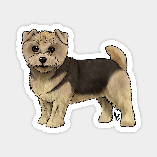 Dog - Norfolk Terrier - Black and Tan Magnet by Jen's Dogs Custom Gifts and Designs