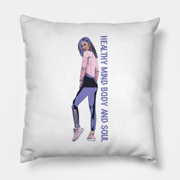 Healthy Mind Body And Soul Fitness Kissen Teepublic De