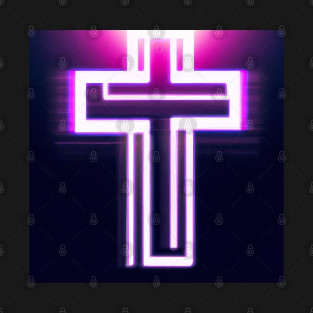 Neon digital cross by SJG-digital