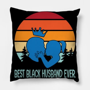 Best Black Husband Ever Happy Father Mother Parent Family Day Vintage Retro Pillow