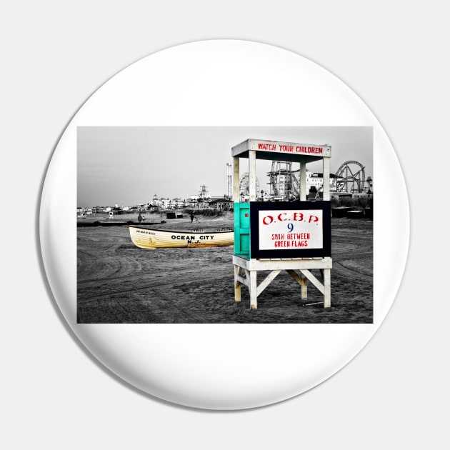 Ocean City NJ Lifeguard Stand Pin by JimDeFazioPhotography