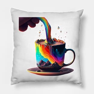 Hand poured rainbow coffee Pillow