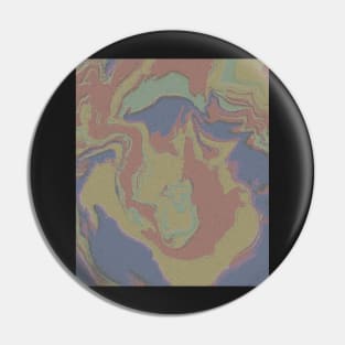 Glitchy Liquid Swirls Retro Pattern Pin