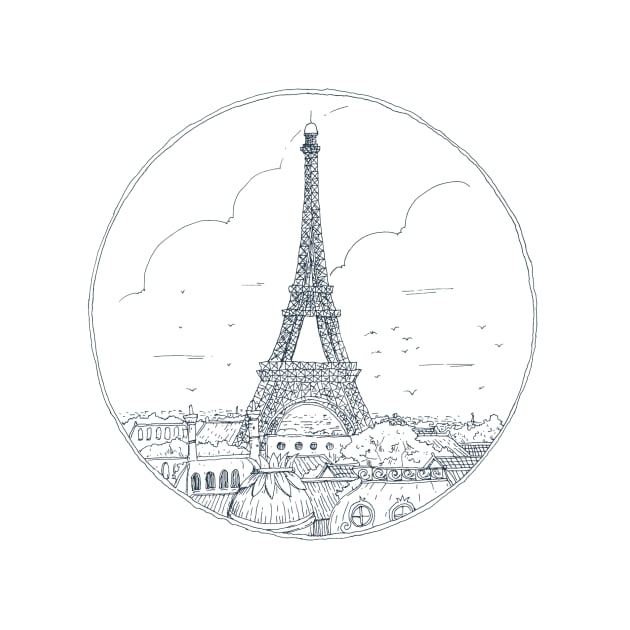 Paris Eiffel Tower Sketch by Exosam