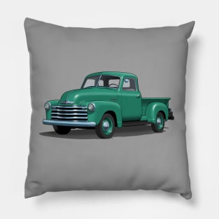 green 1949 chevrolet pick up truck Pillow