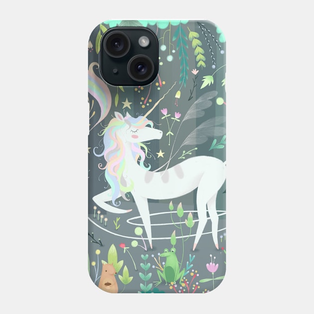 Unicorn Phone Case by Gummy Illustrations