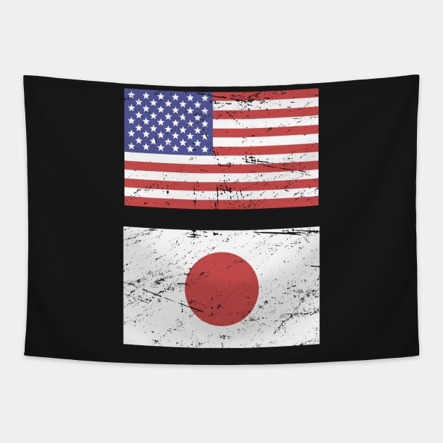 United States Flag & Japan Flag Tapestry by MeatMan