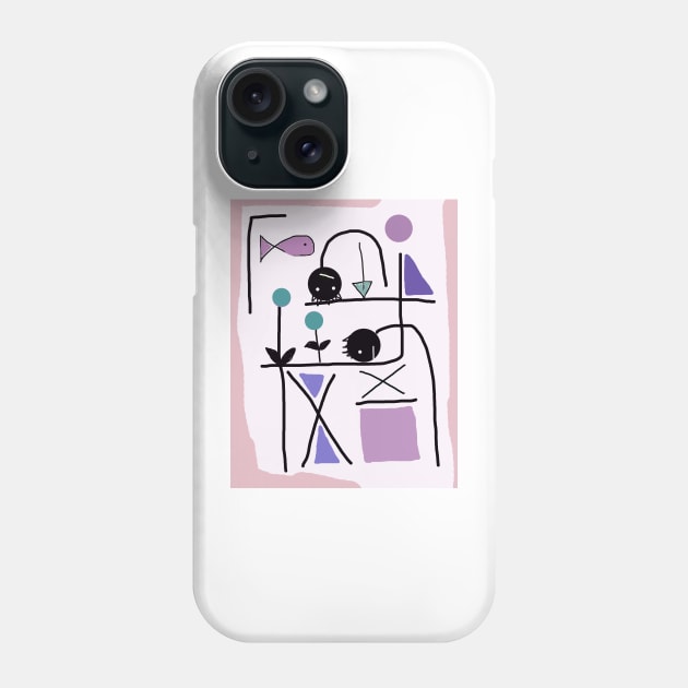 Kids Bending Together Stick Figure Phone Case by Eigo Wild