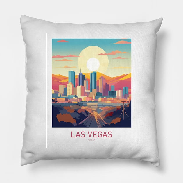 LAS VEGAS Pillow by MarkedArtPrints