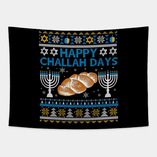 Happy Challah Days Hanukkah Chanukah Funny Jewish Bread Tapestry by _So who go sayit_