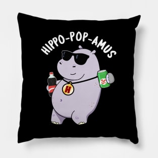 Hippo-pop-amus Funny Hippo Soda Pop Pun Pillow