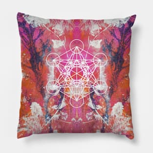 Archangel Metatron - pink orange design Pillow