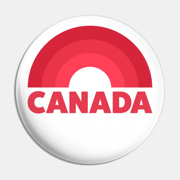 Canada Retro Rainbow Badge Red Pin by modeoftravel