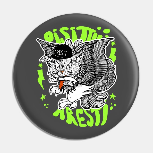 Flying Stray Cat Pisittu Aresti - by Miskel Design Pin by miskel