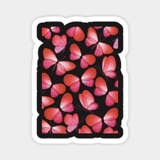 Red watercolor butterflies pattern Magnet