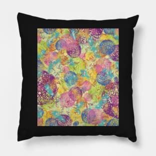 Spring colors galore in lime green, teal, blue, magenta, yellow, and pink Pillow