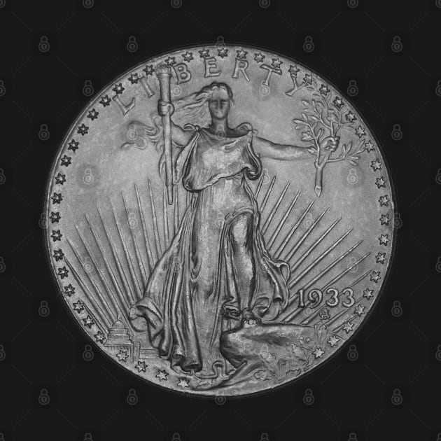 USA Liberty 1933 Coin in White by The Black Panther