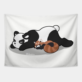 Sleepy Panda Pile Tapestry