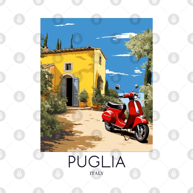 A Pop Art Travel Print of Puglia - Italy by Studio Red Koala