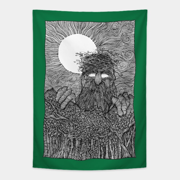 A Shy Giant Tapestry by Christopher's Doodles