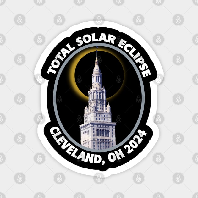 Cleveland Ohio 2024 Total Solar Eclipse Path of Totality Magnet by DesignFunk