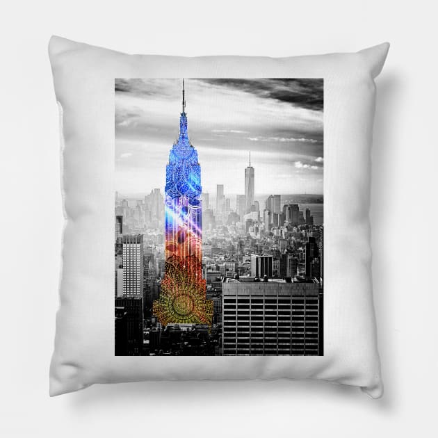 Funky Landmark - NY2 Pillow by aleibanez