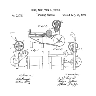 Vintage Thrashing Machine Patent Art c1859 T-Shirt