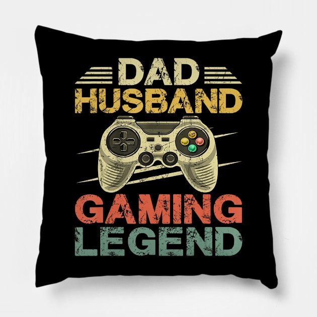 Gaming Gift Dad Daddy Husband Funny Gamer Video Game Pillow by Zak N mccarville