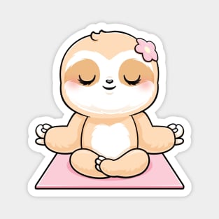 Girls yoga calm sloth Magnet