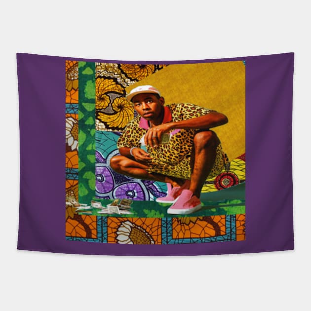 Tyler the Creator African Print Design Tapestry by artbyomega