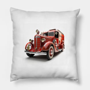 Art Deco Fire Truck Pillow