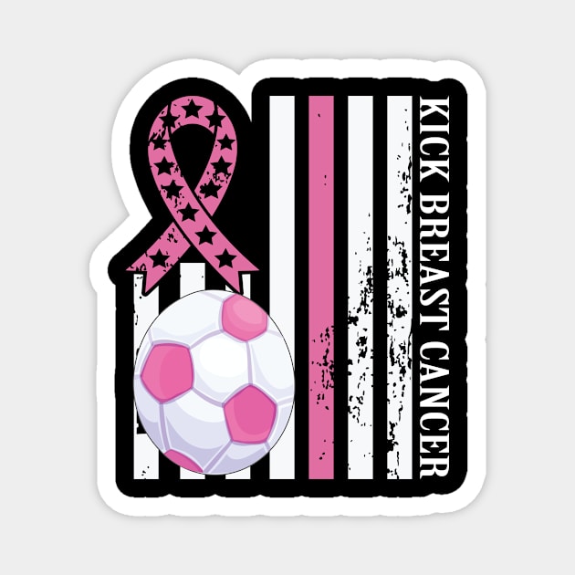 Kick Breast Cancer Awareness Soccer Pink Ribbon Magnet by DODG99