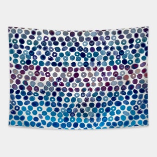 Watercolor Brush Strokes and Splashes Pattern in Cobalt, Violet and Ocher Tapestry