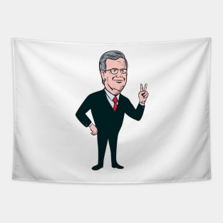 Jeb Bush Republican Candidate 2016 Cartoon Tapestry