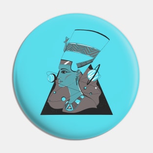 Blue Grey Nefertiti and The Stars Pin