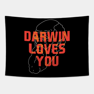 Darwin Loves You Tapestry