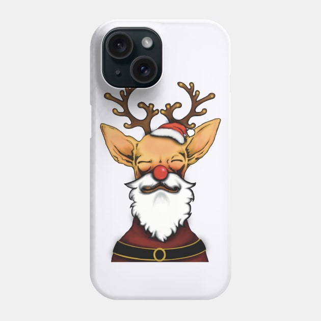 Reindeer Chihuahua Phone Case by DakiPukiTeeStudio