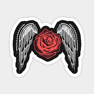 Rose flower and wings illustration Magnet