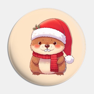 Cute Christmas Marmot Pin