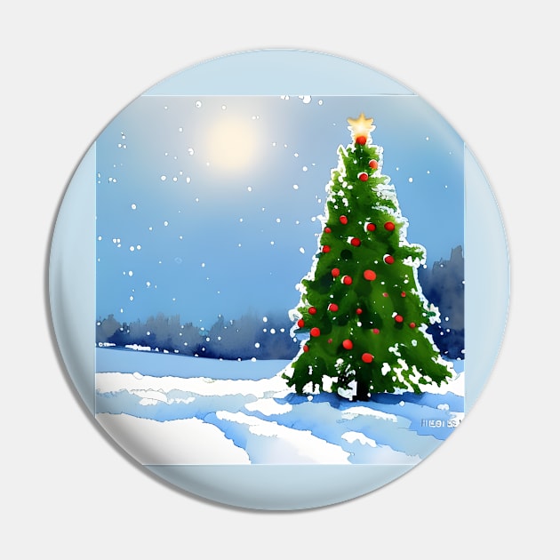 Christmas forest Pin by FineArtworld7