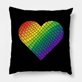 Tiled Rainbow Gay Pride Heart Pillow