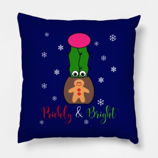 Prickly And Bright - Hybrid Cactus In Gingerbread Man Pot Pillow