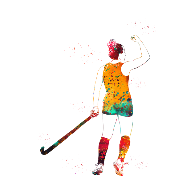Field Hockey Player Girl by erzebeth