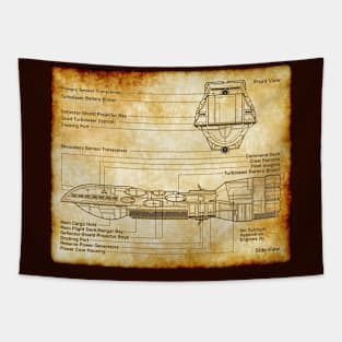 Dreadnaught Parchment Blueprint Tapestry