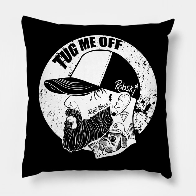 TUG - B&W Pillow by RobskiArt