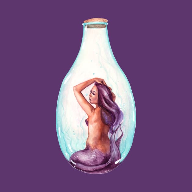 Purple Bottled Mermaid by Tiffany Toland-Scott