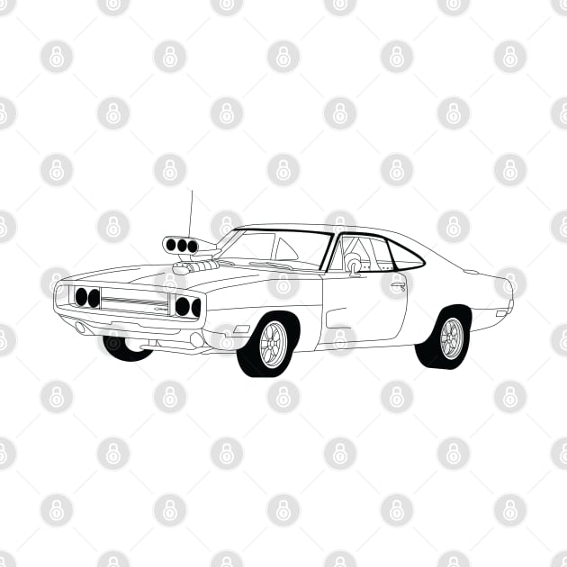 FF Dodge Charger Black Outline by kindacoolbutnotreally