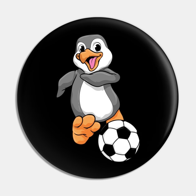 Penguin as Soccer player with Soccer ball Pin by Markus Schnabel