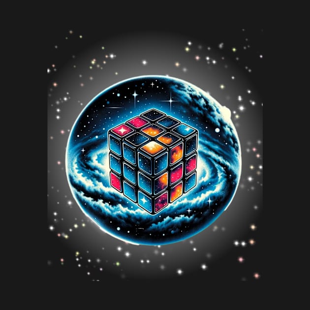 Cosmo-Abstract Rubiks Cube Art by mieeewoArt