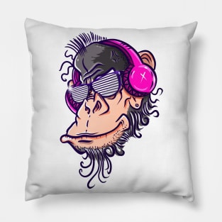 Funky DJ Monkey Pillow